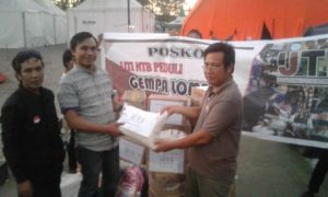 IJTI NTB Serahkan Bantuan Ke Awak Media dan Warga Terdampak Gempa