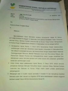 Terbatas Anggaran, Kemensos RI Batalkan Bantuan Bagi Korban Gempa Lombok