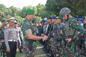 Jelang Kedatangan Wapres Ma’ruf Amin, Danrem 162/WB Pimpin Apel Gelar Pasukan Pam VVIP