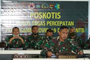 Danrem 162/WB Ikuti Vicon Dengan Pangdam IX/Udayana, Bahas Kesiapan Prajurit Jelang Idul Fitri