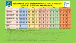 UPDATE Covid-19: Hari Kamis, 23 Juli 2020, Bertambah 28 Pasien Positif Covid-19, Pasien Sembuh 16 Orang, Kasus kematian 5 (lima) Orang