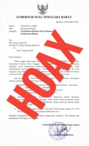 Ini Surat Hoax, Surat Permintaan Dana Pilkada Atas Nama Gubernur