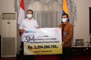 2,2 Miliar Bantuan Sosial Kemanusiaan PT. Pos Indonesia untuk NTB
