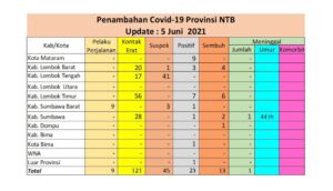 Pasien Positif Covid-19 di NTB, Sabtu, Bertambah 23 Orang