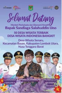 Sadiaga mendorong Desa Senaru jadi desa wisata kelas dunia