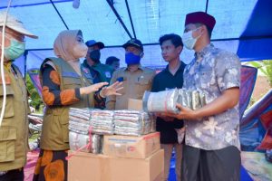 Wagub enyampaikan bantuan masyarakat yang terdampak bencana