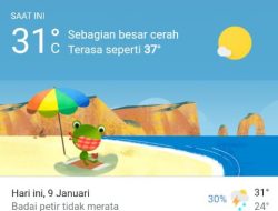 Prakiran Cuaca Mataram Hari Ini, Minggu 9 Januari 2022